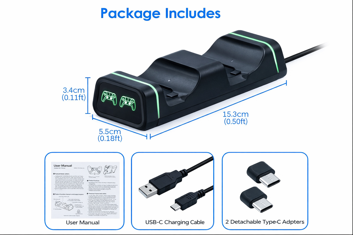Dobe Controller Charging Dock for Xbox Elite 2 / Xbox Series S & X / Switch Pro / PlayStation 5 (Only Ground Shipping)