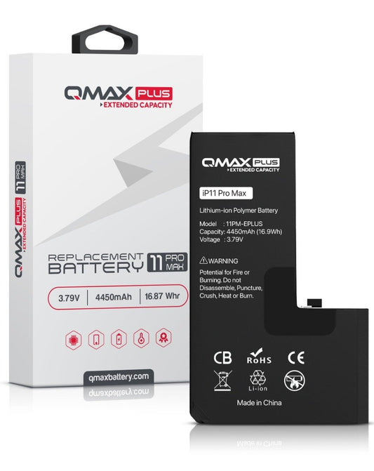 QMAX Plus Extended Capacity Replacement Battery for iPhone 11 Pro Max (4450 mAH)