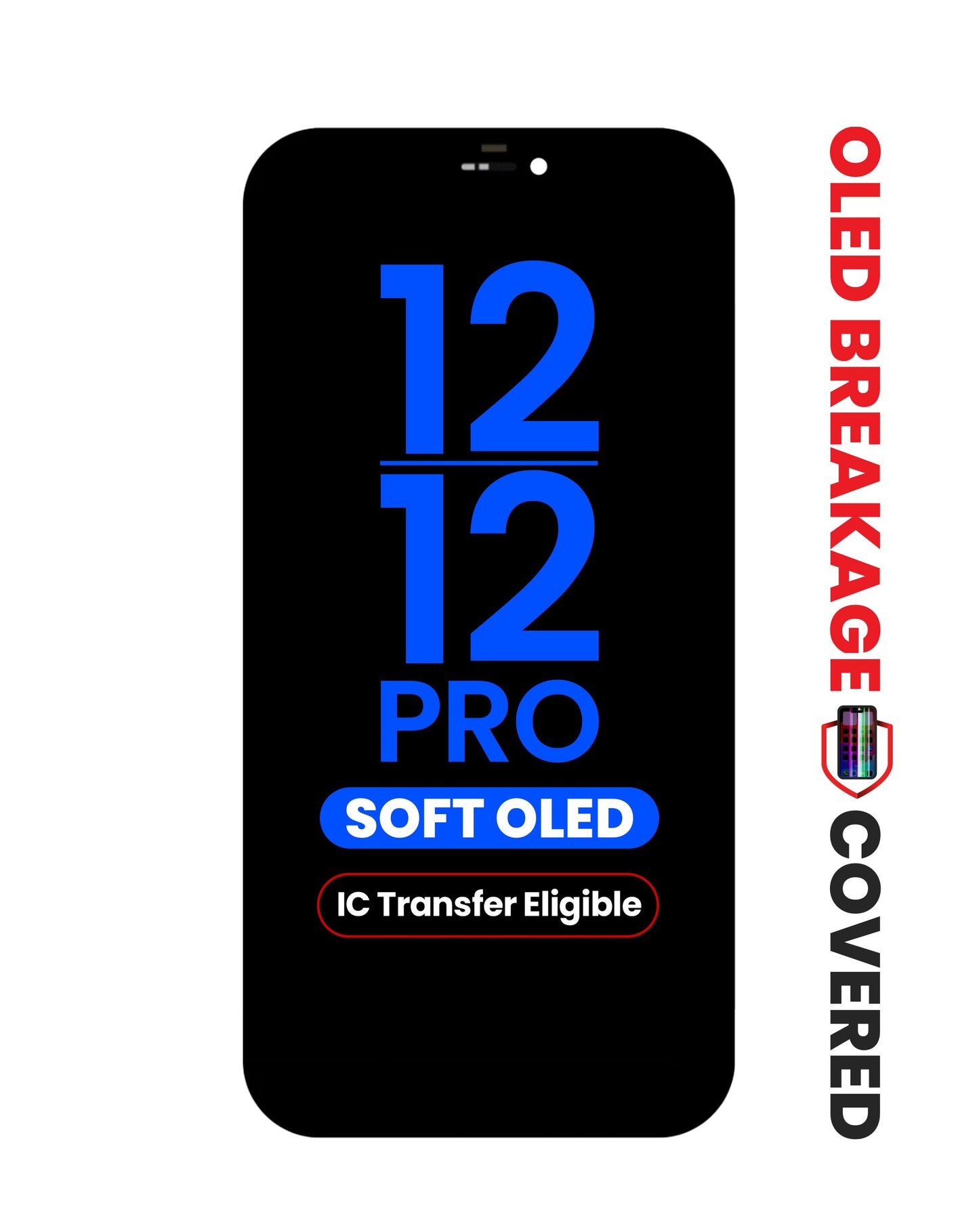 OLED Assembly for iPhone 12 Pro / 12 (Aftermarket QV8 / Soft) (IC Transfer Eligible) (Exclusive OLED Breakage Warranty)