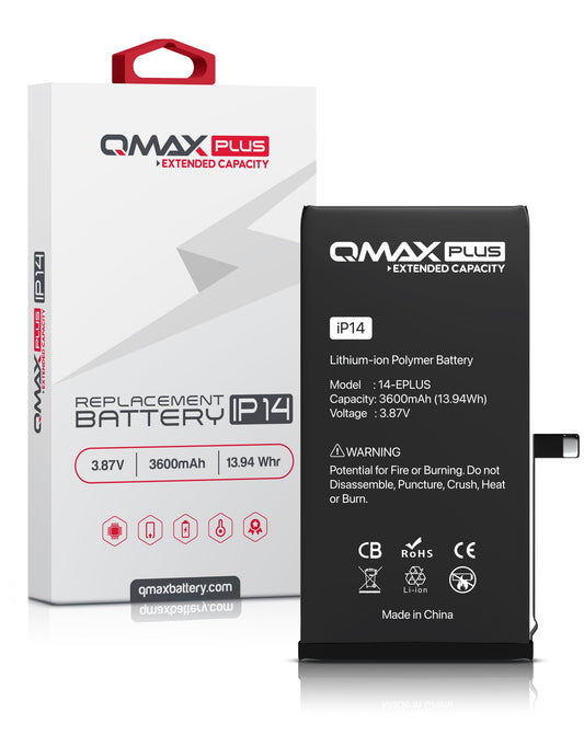 QMAX Plus Extended Capacity Replacement Battery for iPhone 14 (3600 mAH)