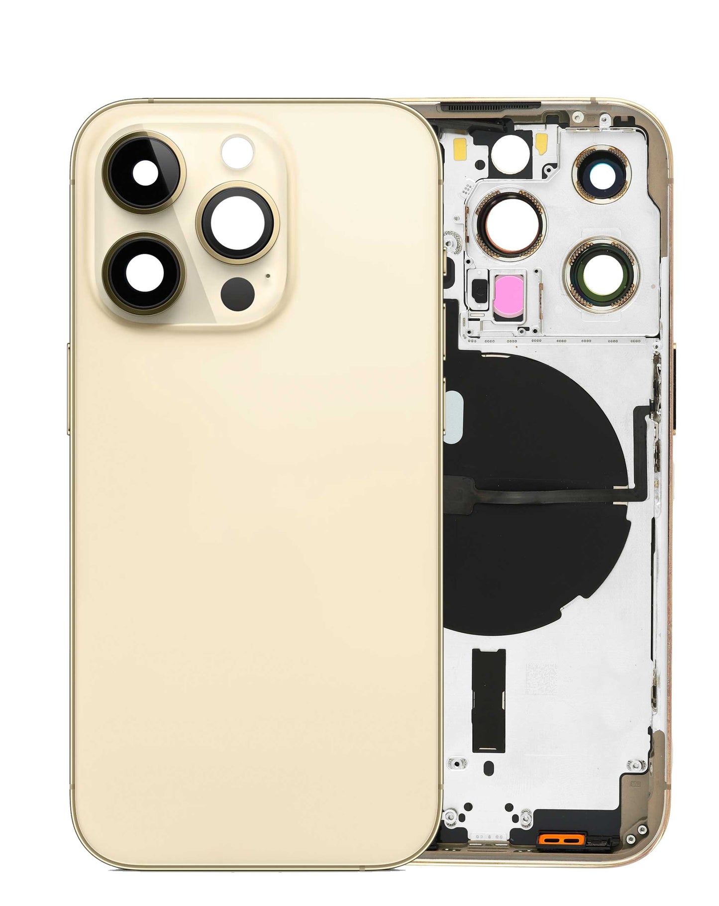 Back Housing Frame with Small Parts Pre-Installed for iPhone 14 Pro (International) (GOLD)