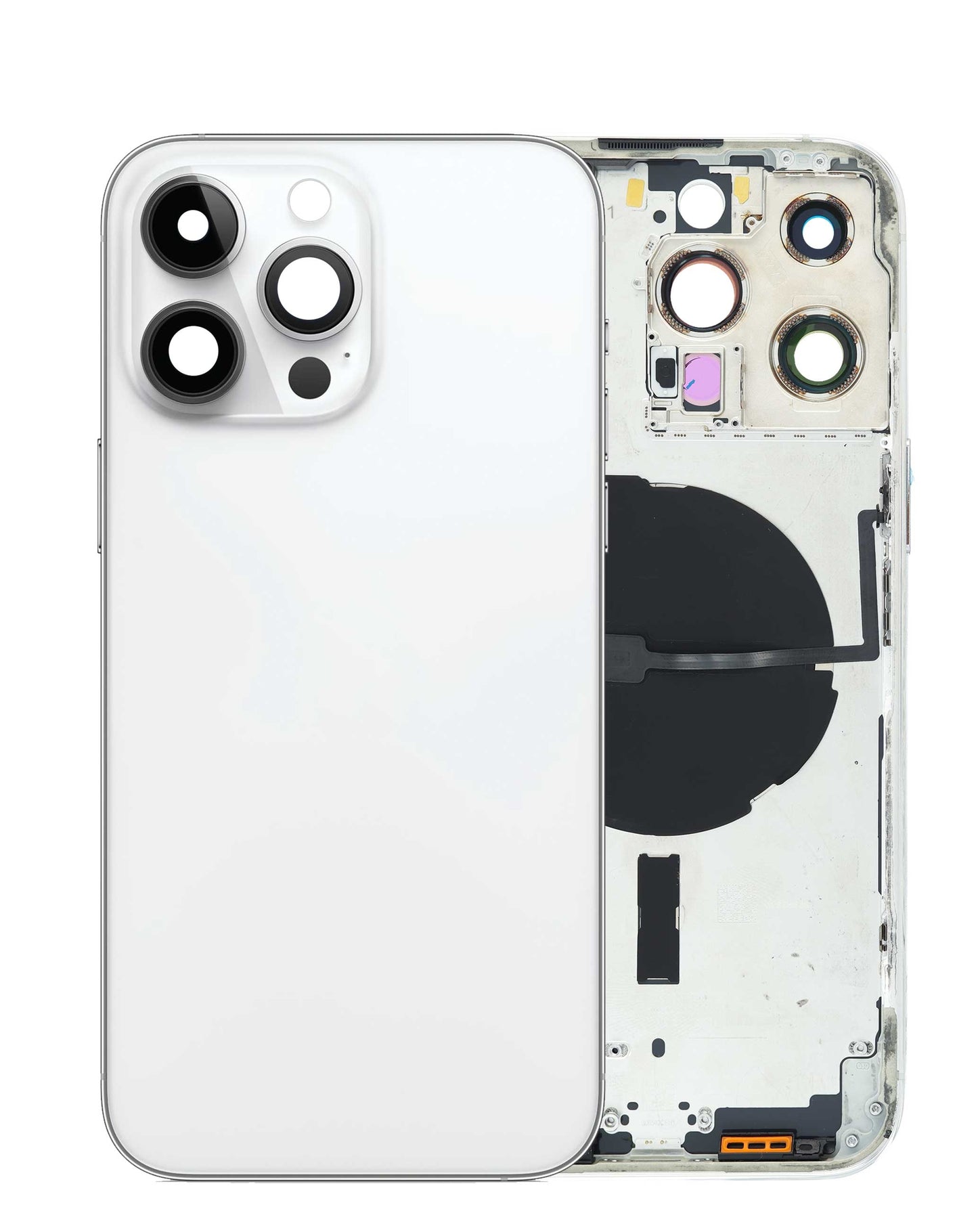 Back Housing Frame with Small Parts Pre-Installed for iPhone 14 Pro Max (International) (SILVER))