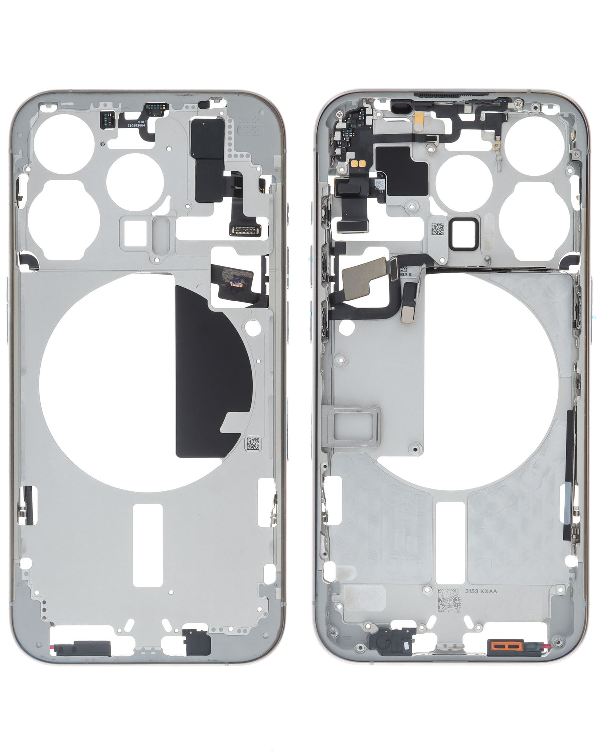 Middle Frame with Parts for iPhone 15 Pro (WHITE) (International Version) (OEM Pull A Grade)