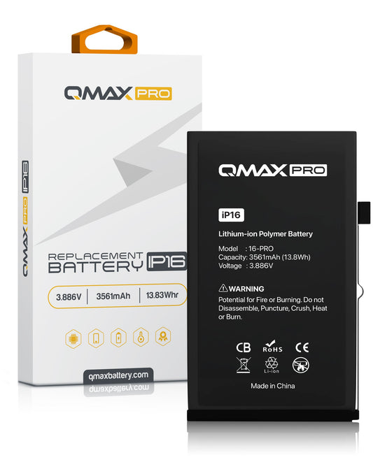 QMAX Pro Replacement Battery for iPhone 16 (3561mAh)