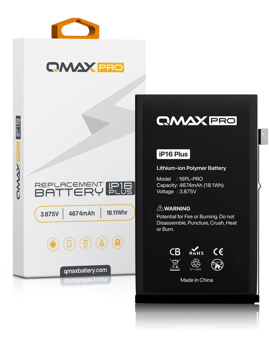 QMAX Pro Replacement Battery for iPhone 16 Plus (4674mAh)