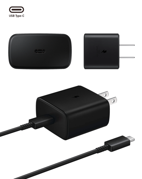 Super Fast USB Type C Wall Adapter /w USB Type C to Type C Charging Cable (45W) (BLACK)