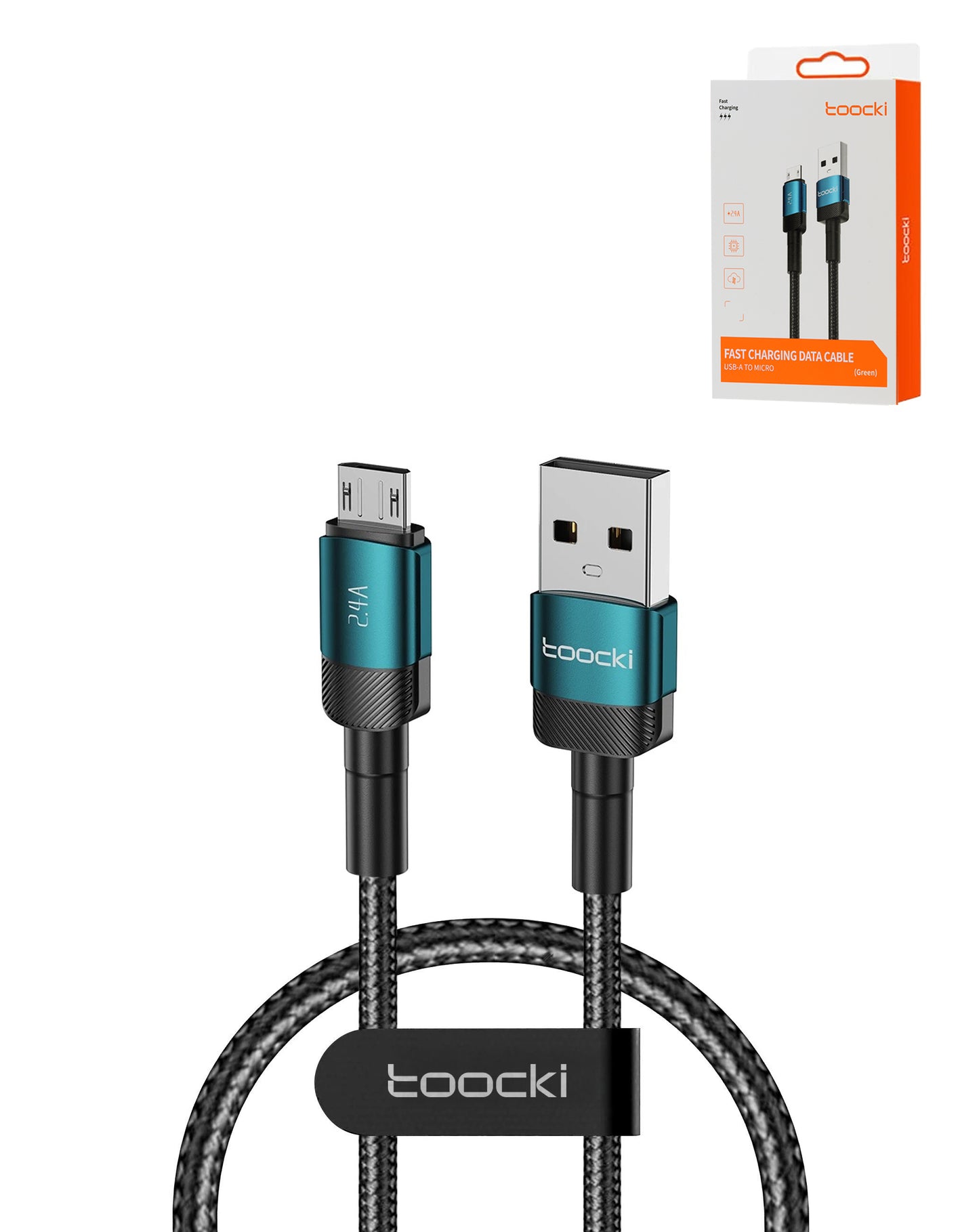 Toocki USB A-M Fast Charging Data Cable (GREEN) (3ft) (12W) (Only Ground Shipping)