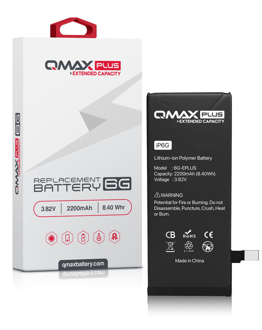 QMAX Plus iPhone 6 Extended Capacity Replacement Battery (2200 mAh)