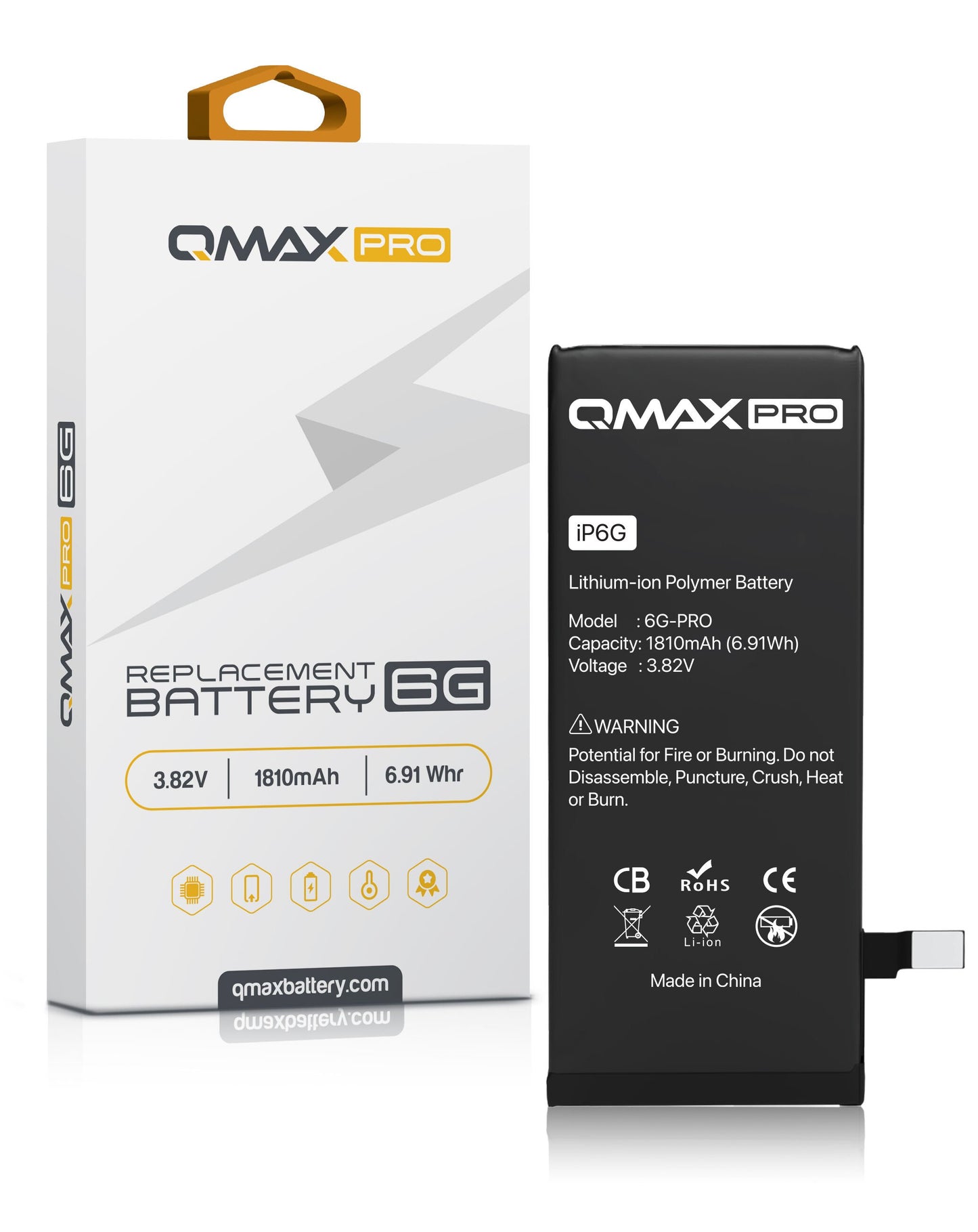 QMAX Pro iPhone 6 Replacement Battery (1810 mAh)