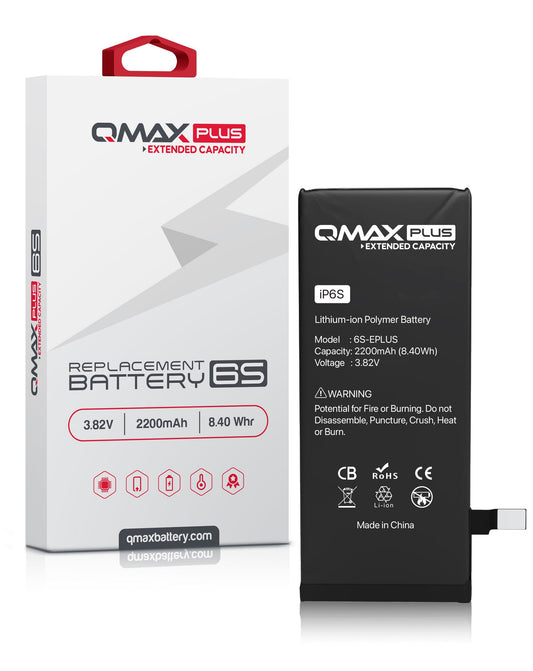 QMAX Plus iPhone 6S Extended Capacity Replacement Battery (2200 mAh)