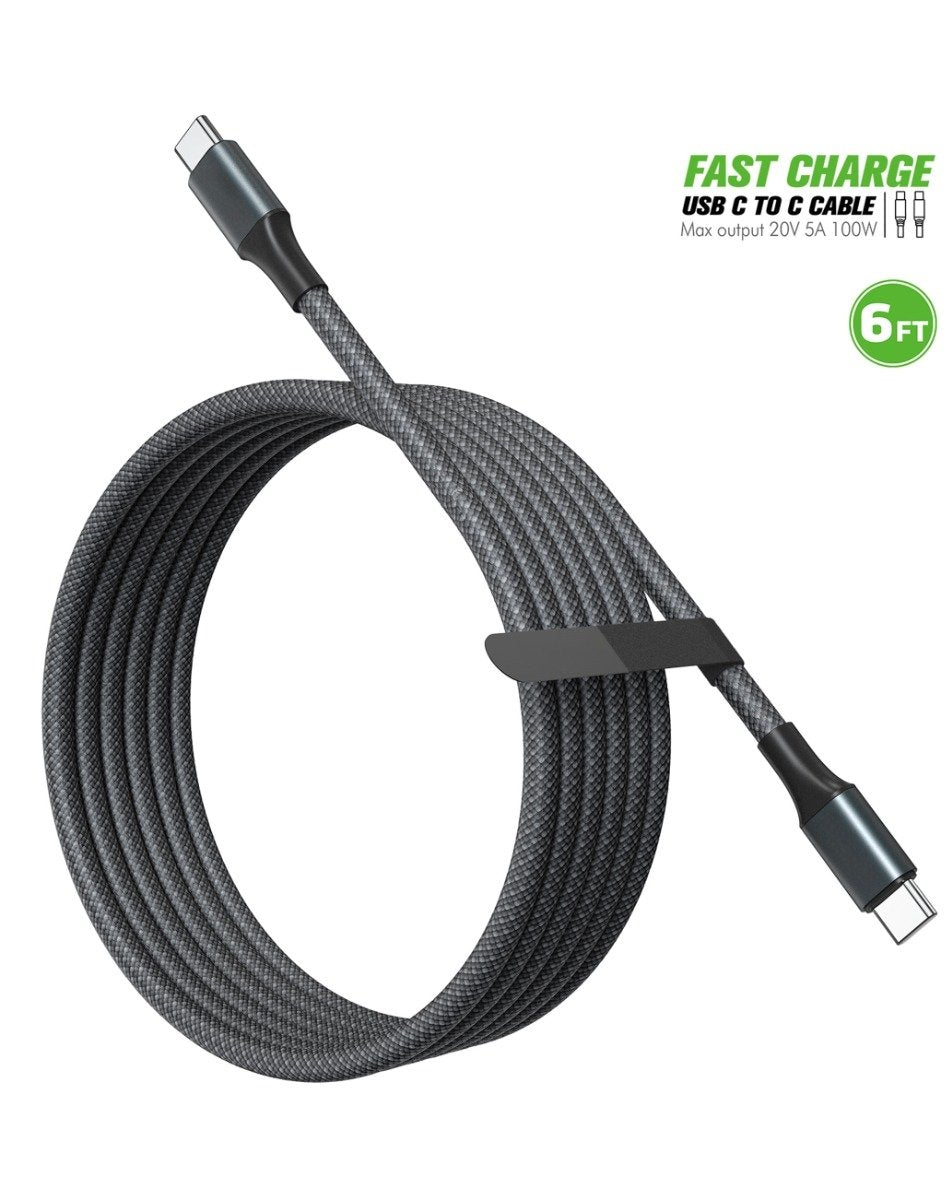 Esoulk USB C-C Charging & Data Sync Cable (BLACK) (100W) (6ft) (Only Ground Shipping)