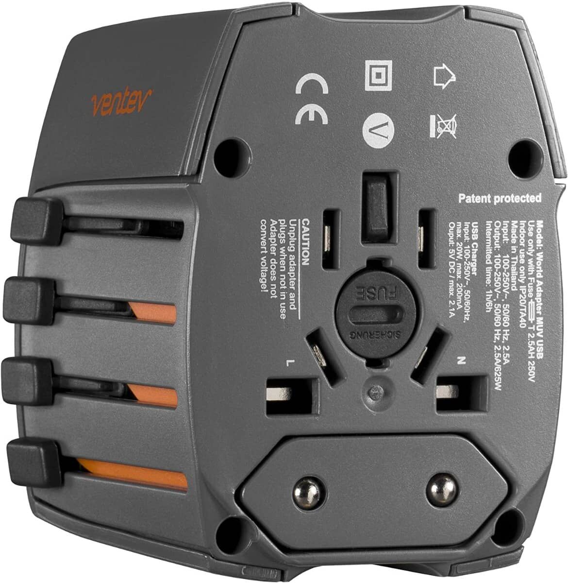 Ventev Global ChargingHub 300 Dual USB A Wall Adapter (12W) (GRAY)