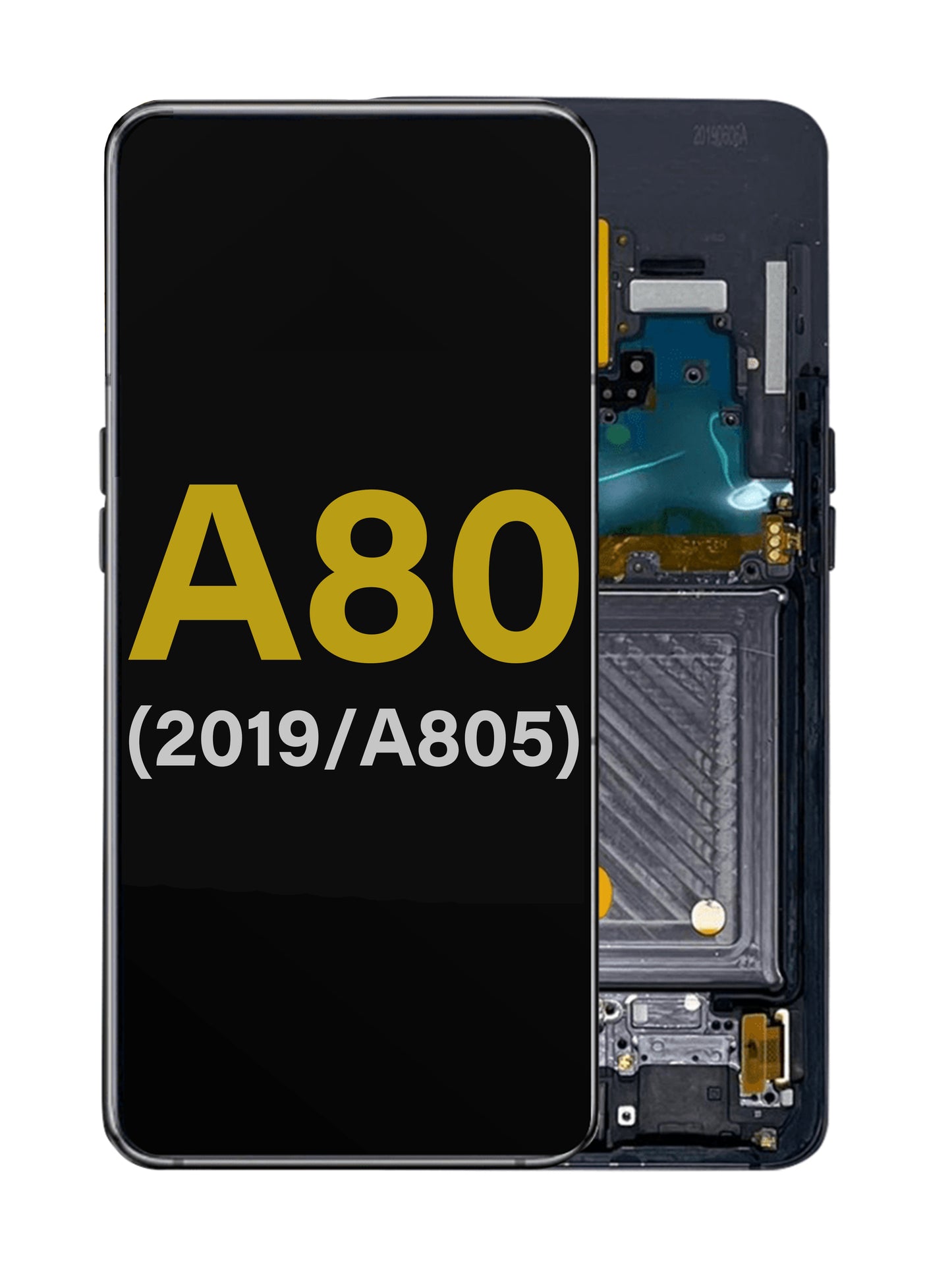 OLED Assembly with Frame for Galaxy A80 (A805 / 2019) (PHANTOM BLACK) (Premium)