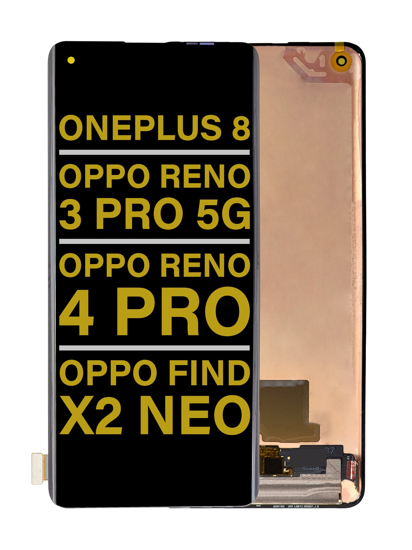 OPS 1+8 / Reno 3 Pro 5G / Reno 4 Pro / Find X2 Neo Screen Assembly (Without The Frame) (TFT) (Black)