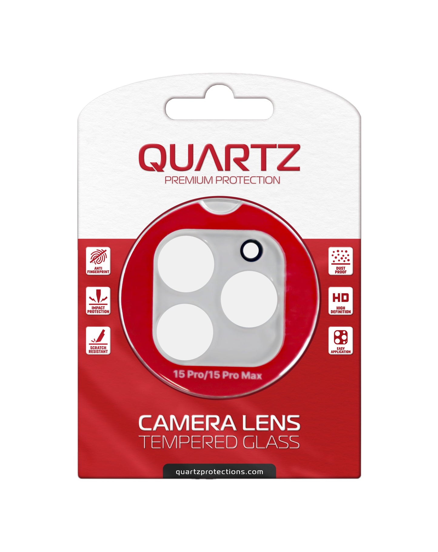 QUARTZ Clear Back Camera Tempered Glass for iPhone 15 Pro / 15 Pro Max