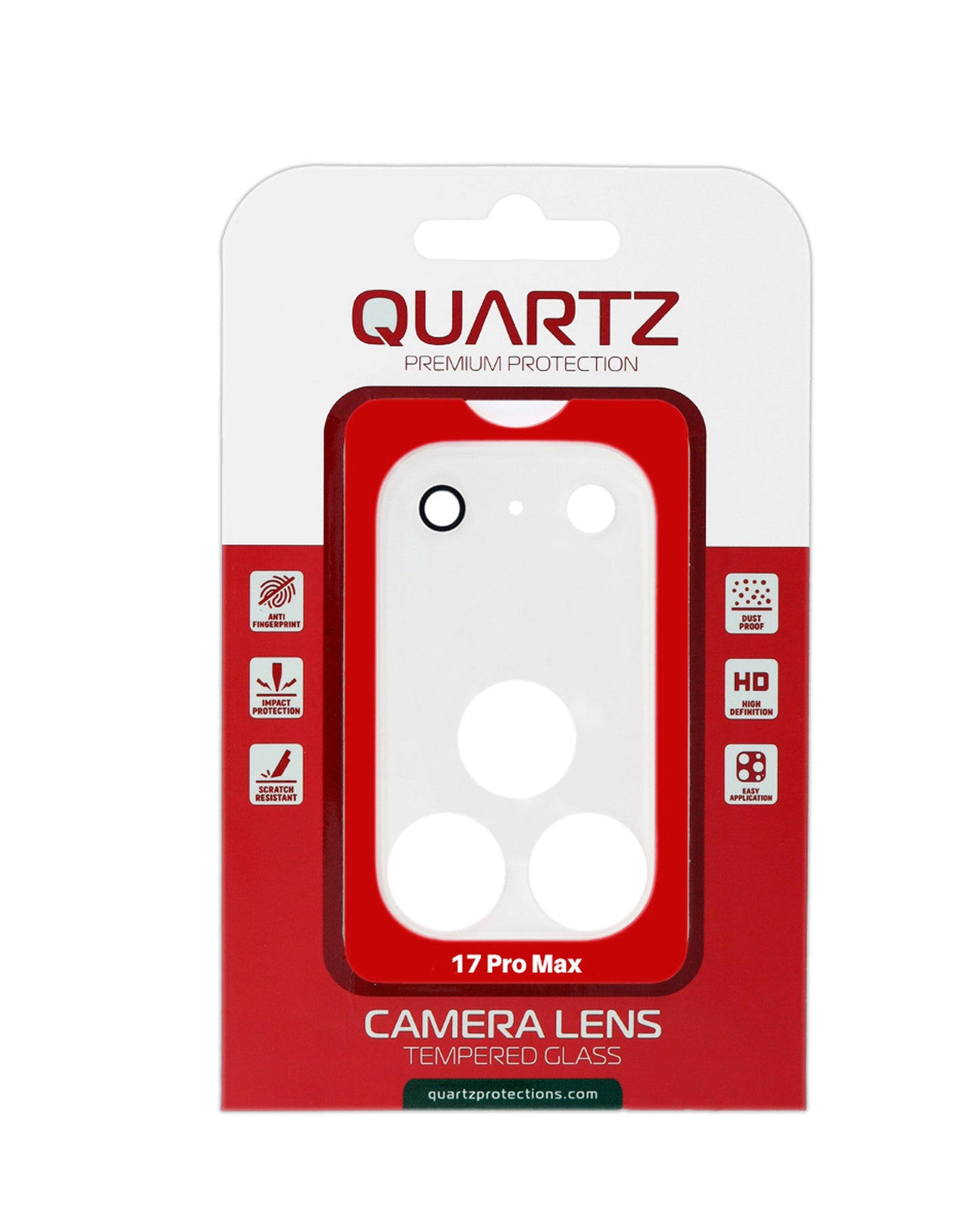 QUARTZ Clear Back Camera Tempered Glass for iPhone 17 Pro