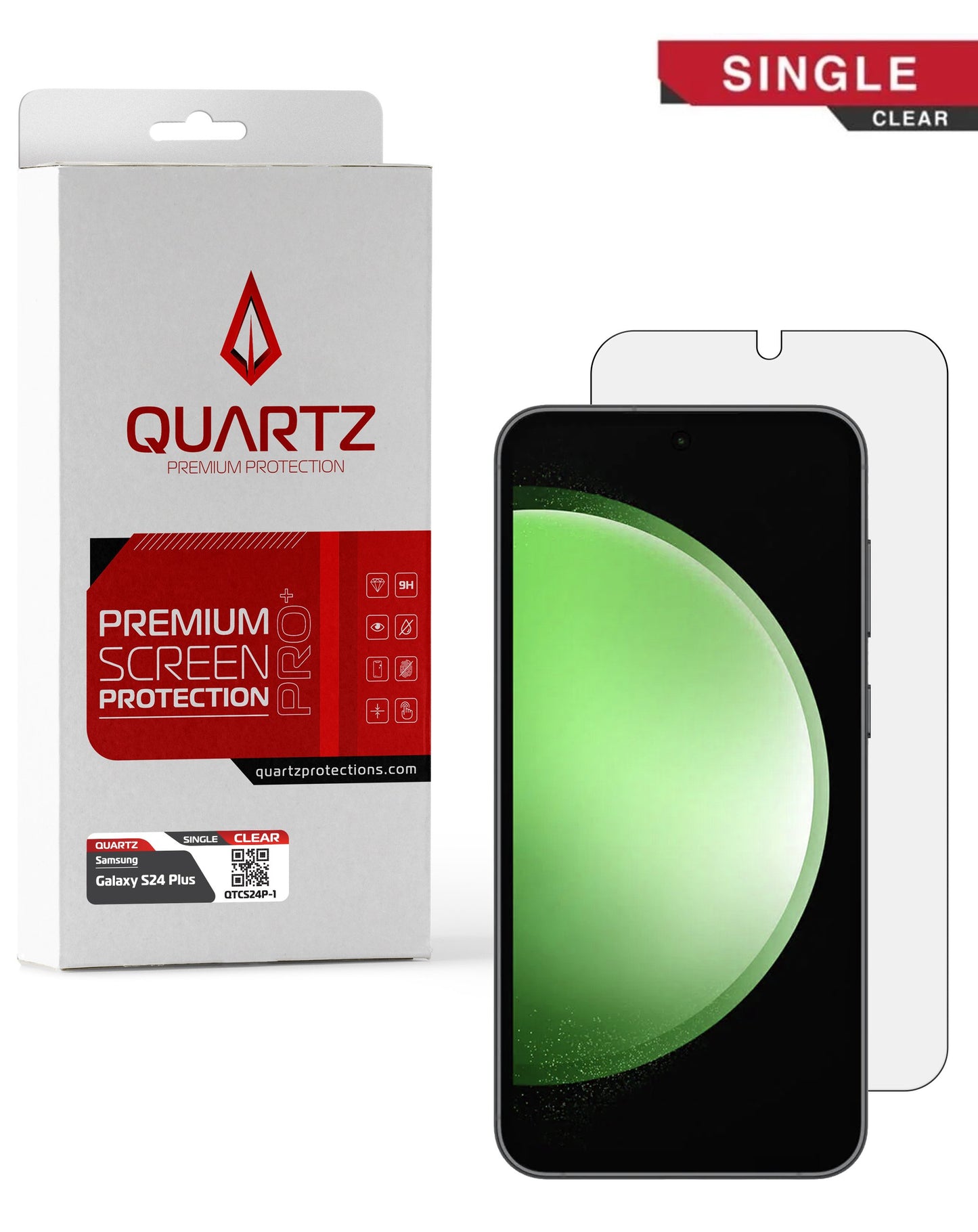 QUARTZ Clear Tempered Glass for Galaxy S24 Plus / S25 Plus (Single Pack)