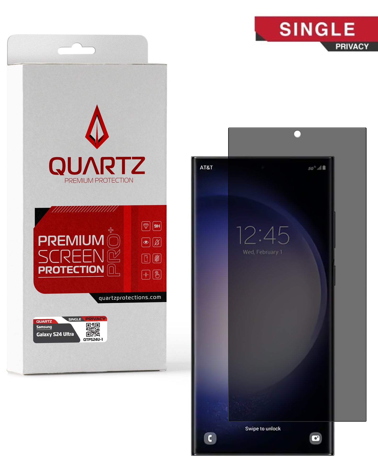 QUARTZ Privacy Tempered Glass for Galaxy S24 Ultra