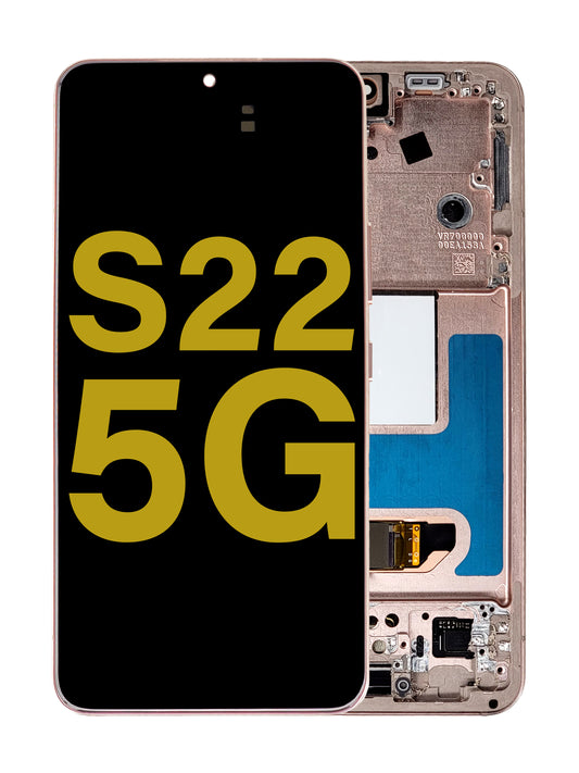 OLED Assembly with Frame for Galaxy S22 (S901) (PINK GOLD) (Premium)