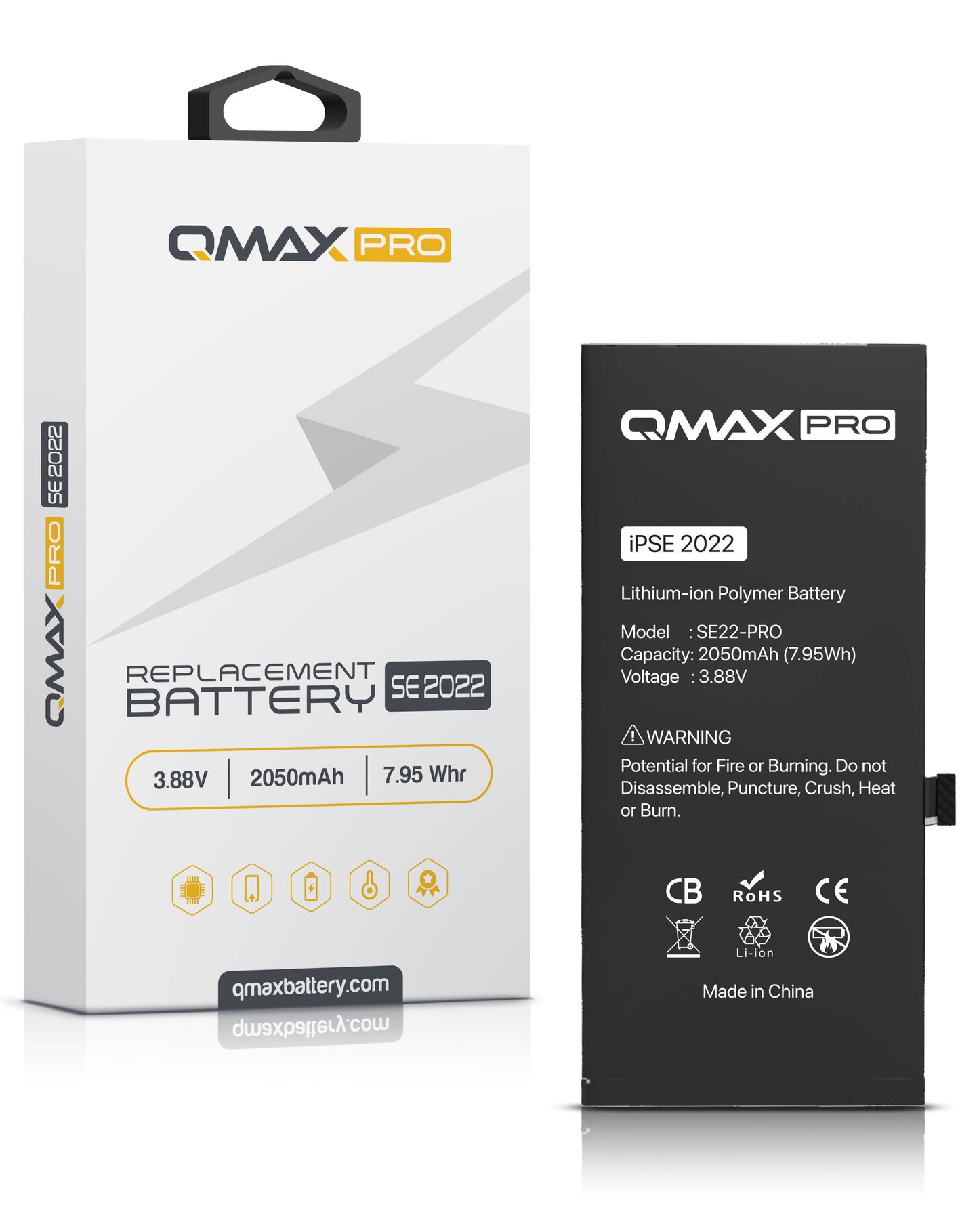 QMAX Pro iPhone SE 2022 Replacement Battery (2050 mAh)