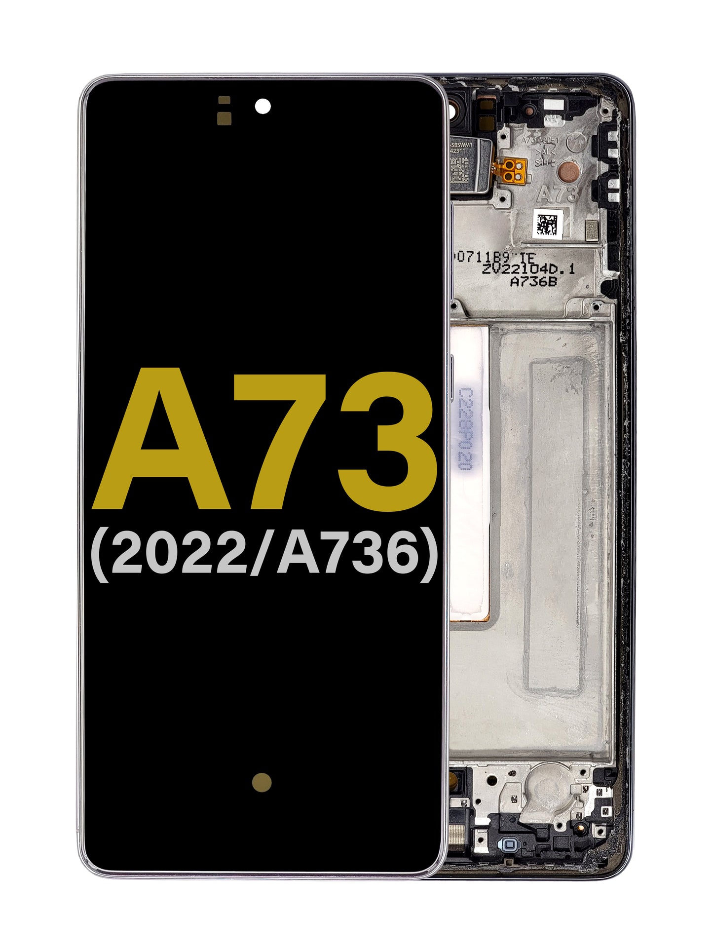 OLED Assembly with Frame for Galaxy A73 5G (A736 / 2022) (AWESOME BLACK) (Service Pack)