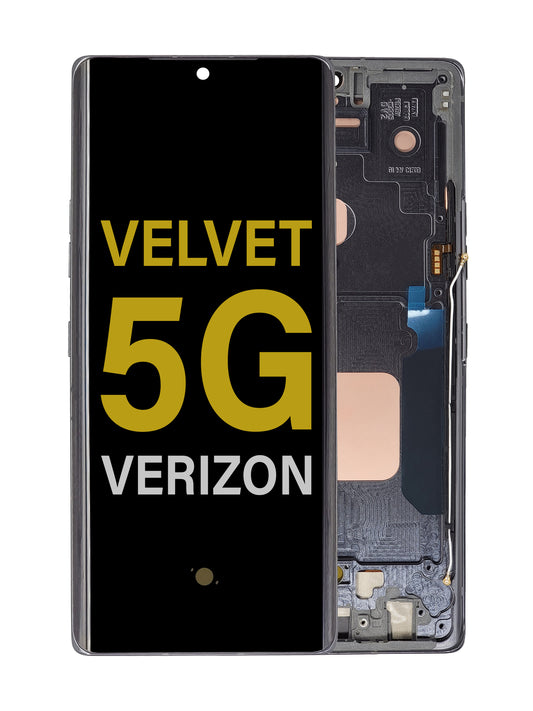 LGV Velvet 5G (Verizon Version) Screen Assembly (With The Frame) (Refurbished) (Black)