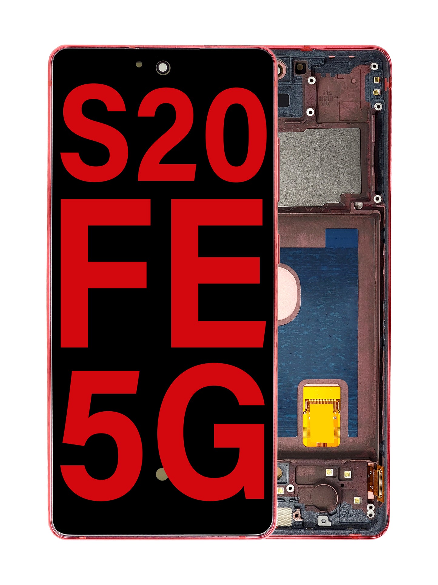 OLED Assembly with Frame for Galaxy S20 FE (G780) (CLOUD RED) (Aftermarket OLED)