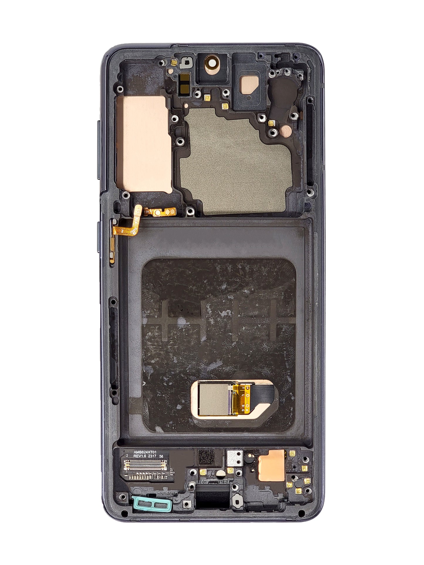 OLED Assembly with Frame for Galaxy S21 (G991) (PHANTOM BLACK) (Aftermarket OLED)