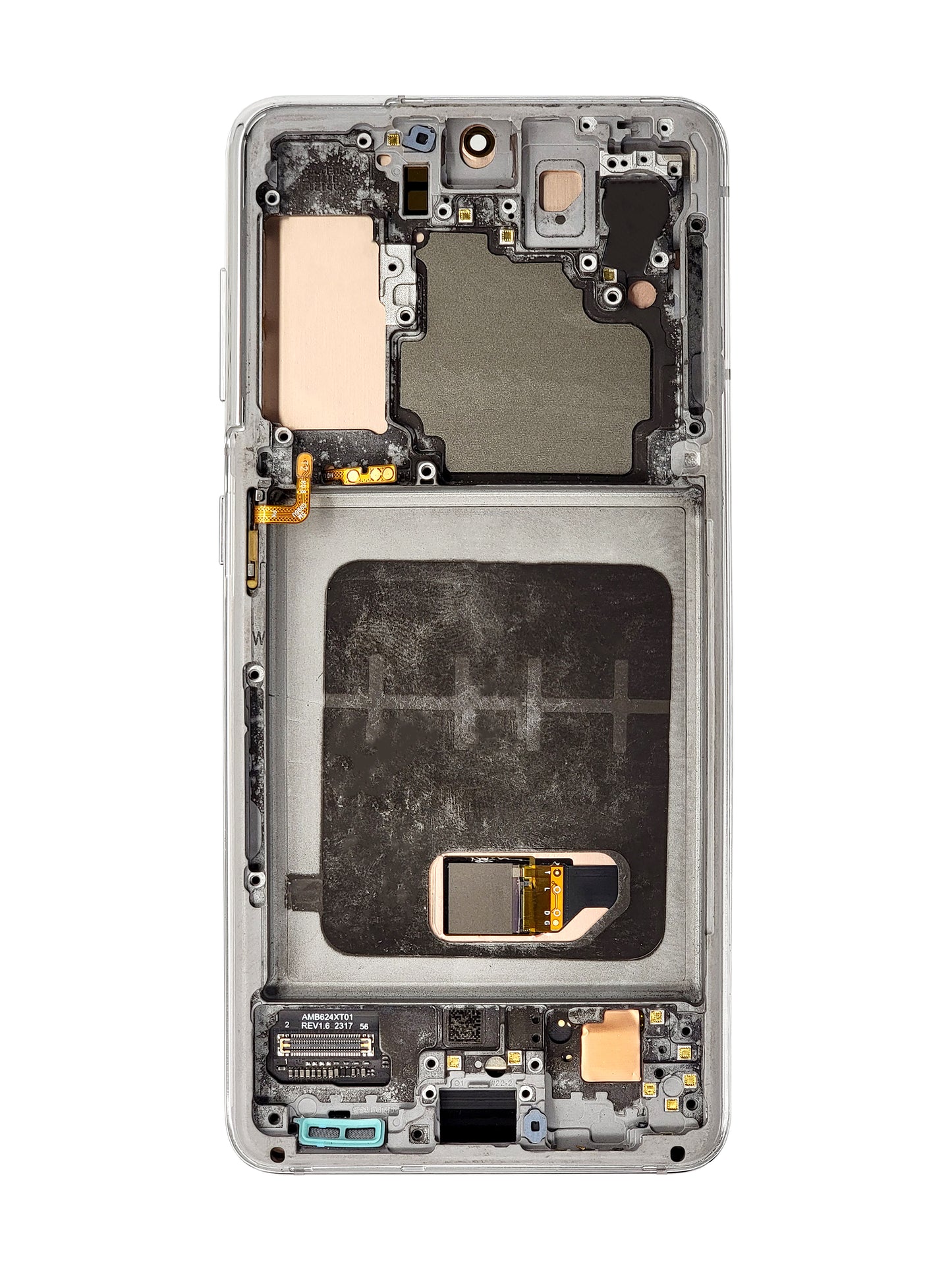 OLED Assembly with Frame for Galaxy S21 (G991) (PHANTOM WHITE) (Aftermarket OLED)