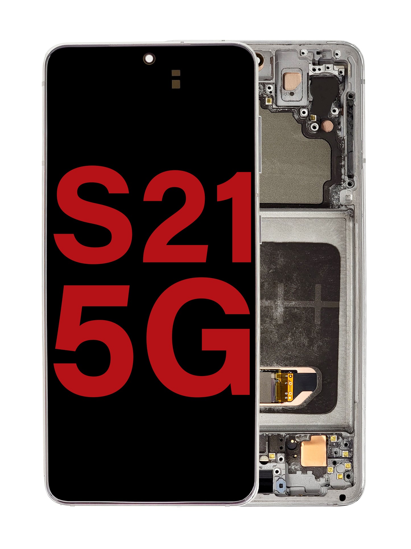OLED Assembly with Frame for Galaxy S21 (G991) (PHANTOM WHITE) (Aftermarket OLED)