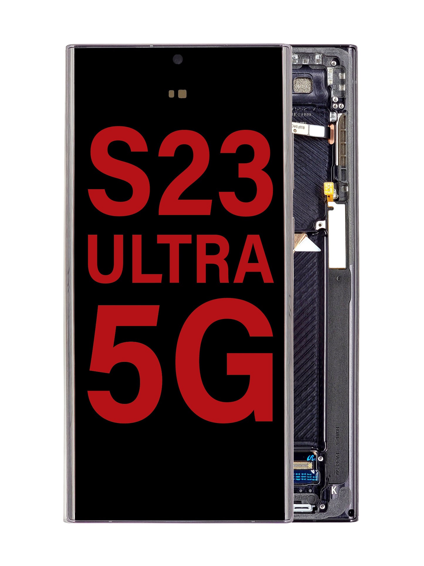 OLED Assembly with Frame for Galaxy S23 Ultra (S918) (PHANTOM BLACK) (Aftermarket OLED)