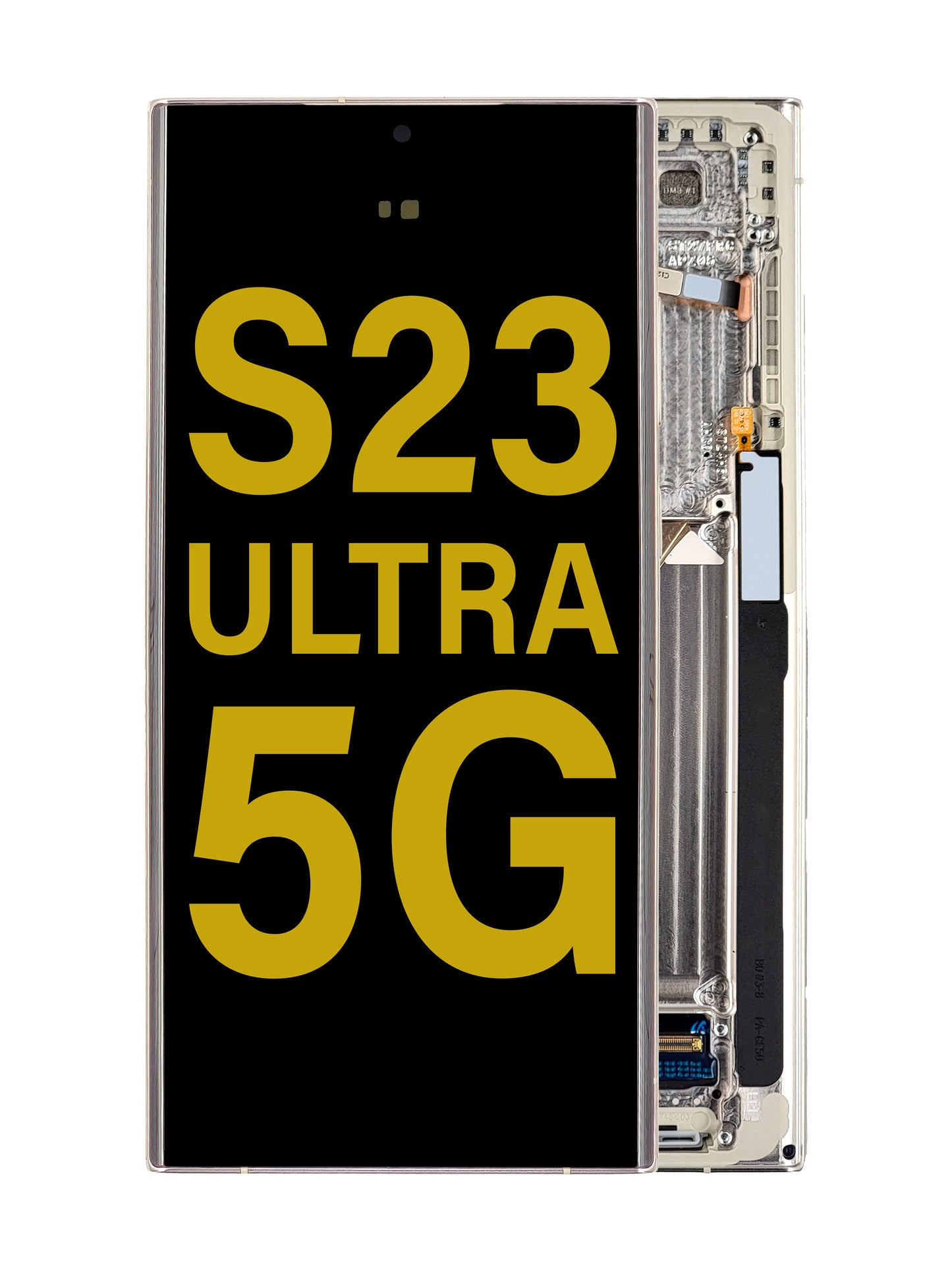 OLED Assembly with Frame for Galaxy S23 Ultra S918 (CREAM) (Service Pack)