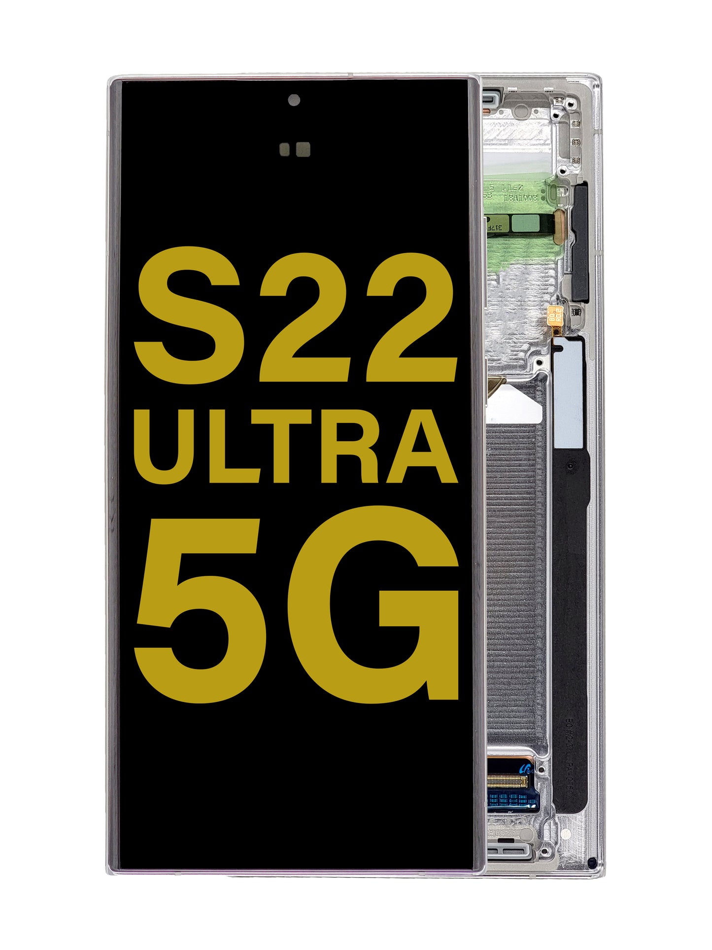 OLED Assembly with Frame for Galaxy S22 Ultra S908 (PHANTOM WHITE) (Service Pack)