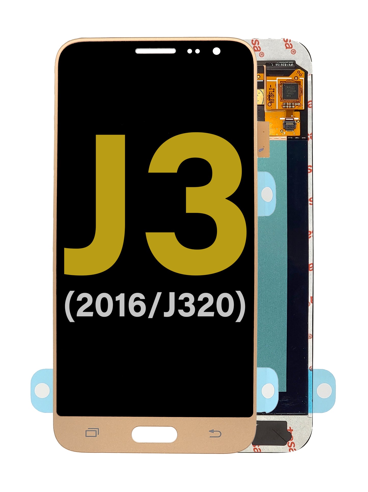 Samsung J3 2016 (J320) Screen Assembly (Without The Frame) (Refurbished) (Gold)