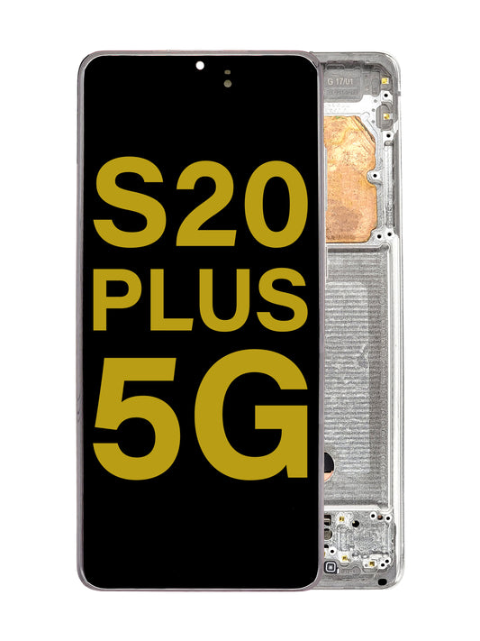 OLED Assembly with Frame for Galaxy S20 Plus 5G (G985 / G986) (CLOUD WHITE) (Premium)