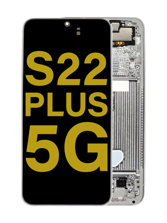 OLED Assembly with Frame for Galaxy S22 Plus S906 (PHANTOM WHITE) (Service Pack)