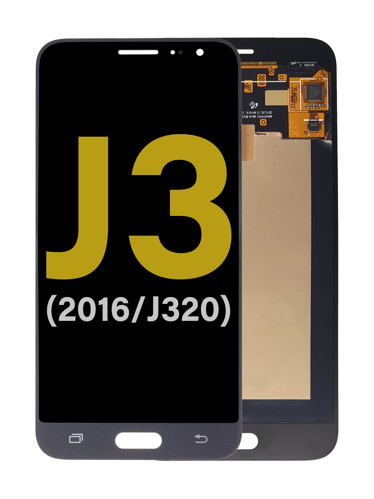 Samsung J3 2016 (J320) Screen Assembly (Without The Frame) (Refurbished) (Black)