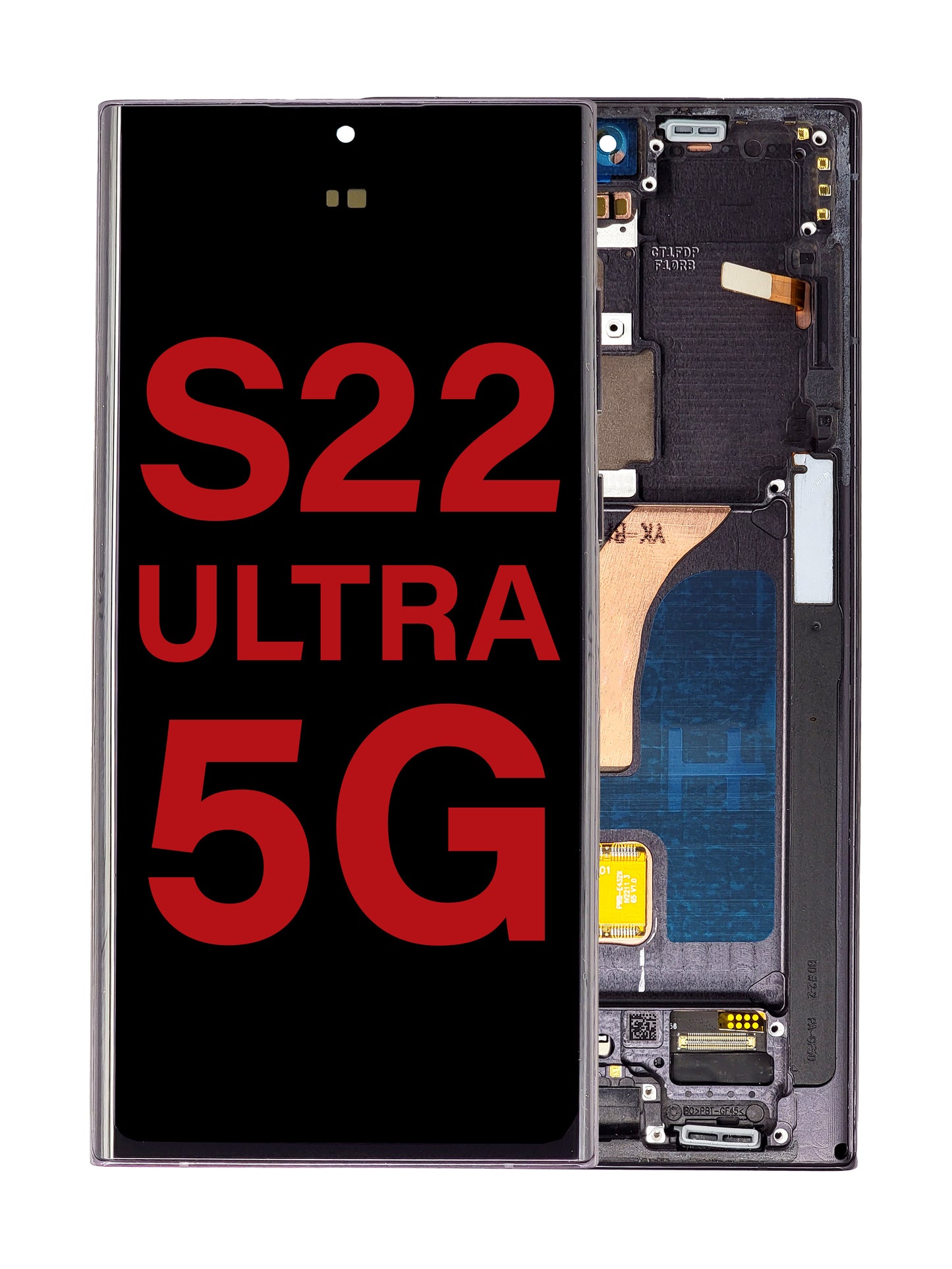 OLED Assembly with Frame for Galaxy S22 Ultra (S908) (PHANTOM BLACK) (Aftermarket OLED)