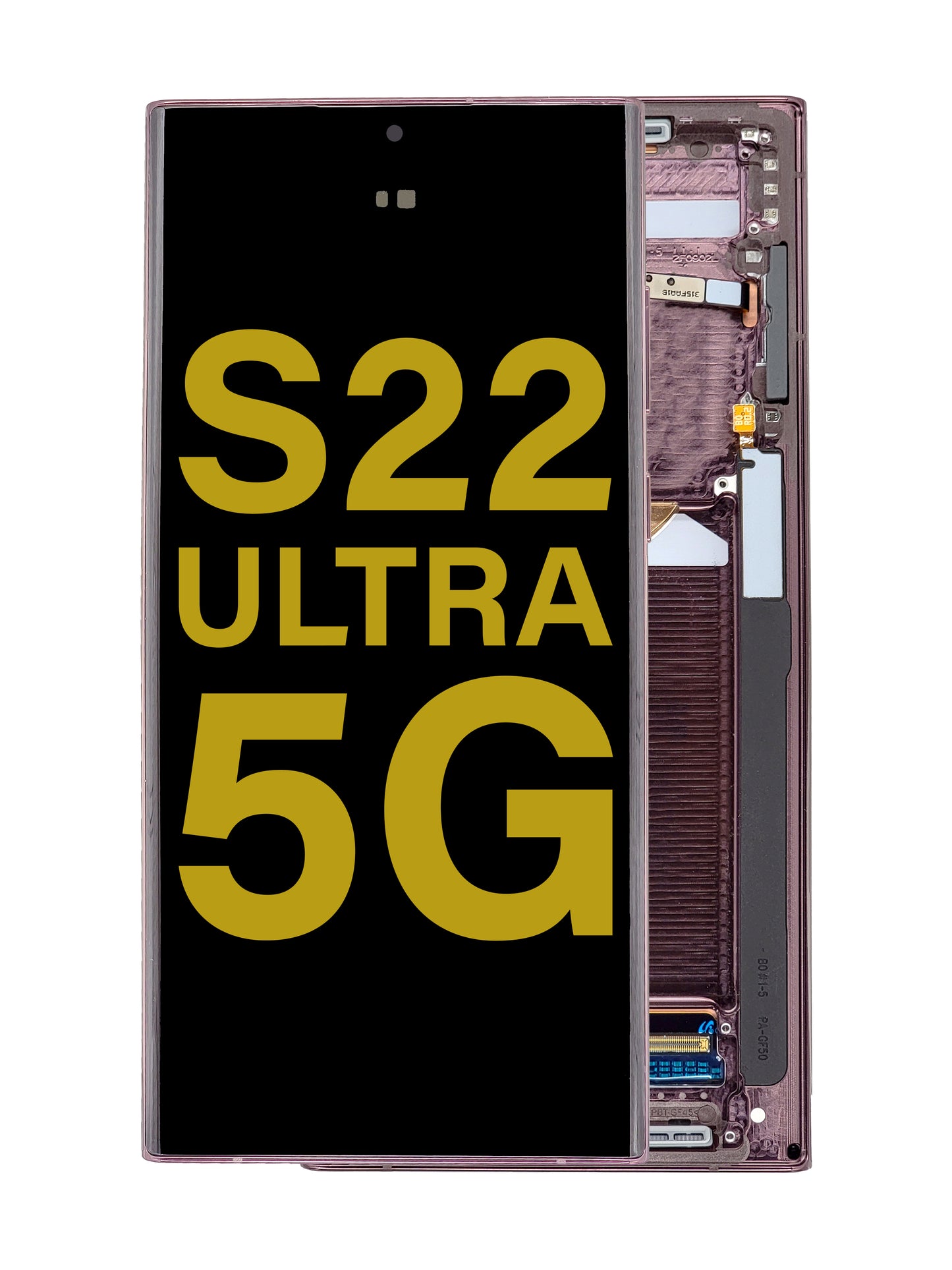 OLED Assembly with Frame for Galaxy S22 Ultra S908 (BURGUNDY) (Service Pack)