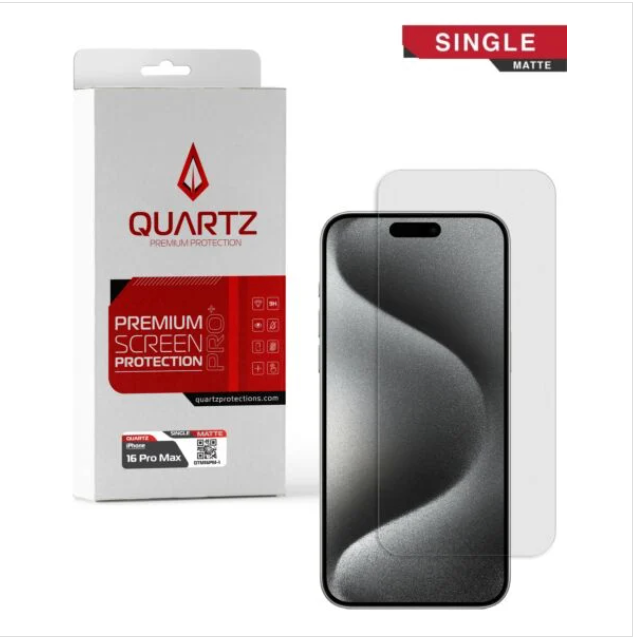 QUARTZ Matte Tempered Glass for iPhone 16 Pro Max (Single Pack)
