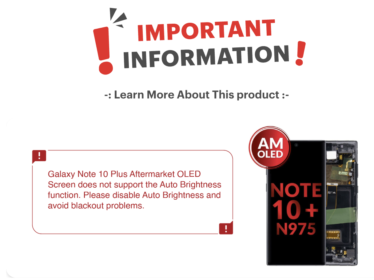 OLED Assembly with Frame for Galaxy Note 10 Plus N975 (AURA BLACK) (Aftermarket OLED)