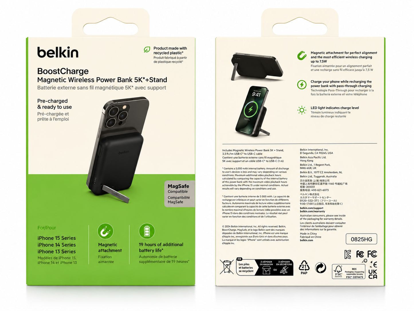 Belkin BoostCharge Magnetic Wireless Power Bank 5K + Stand (Open Box)
