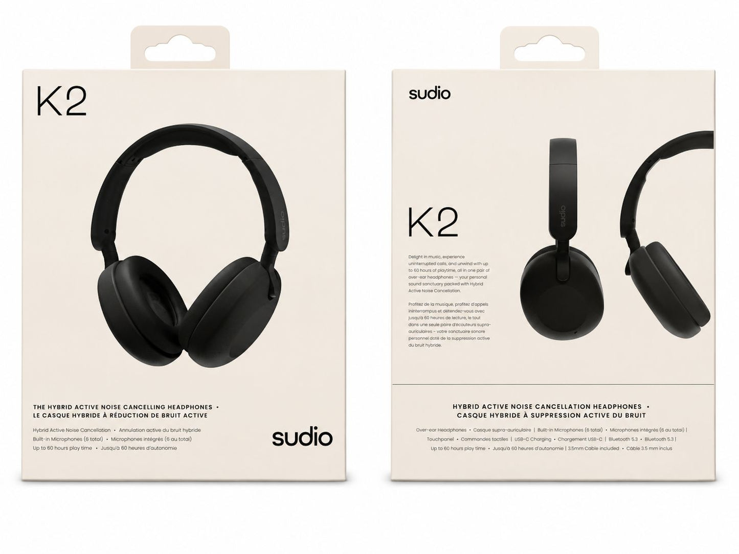 Sudio Audio K2 Over-Ear Noise Cancelling Bluetooth Headphones (Open Box)