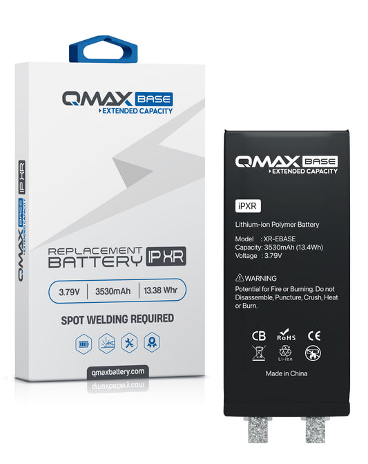 QMAX Base iPhone XR Extended Capacity Replacement Battery (Spot Weld Required) (3530 mAh)