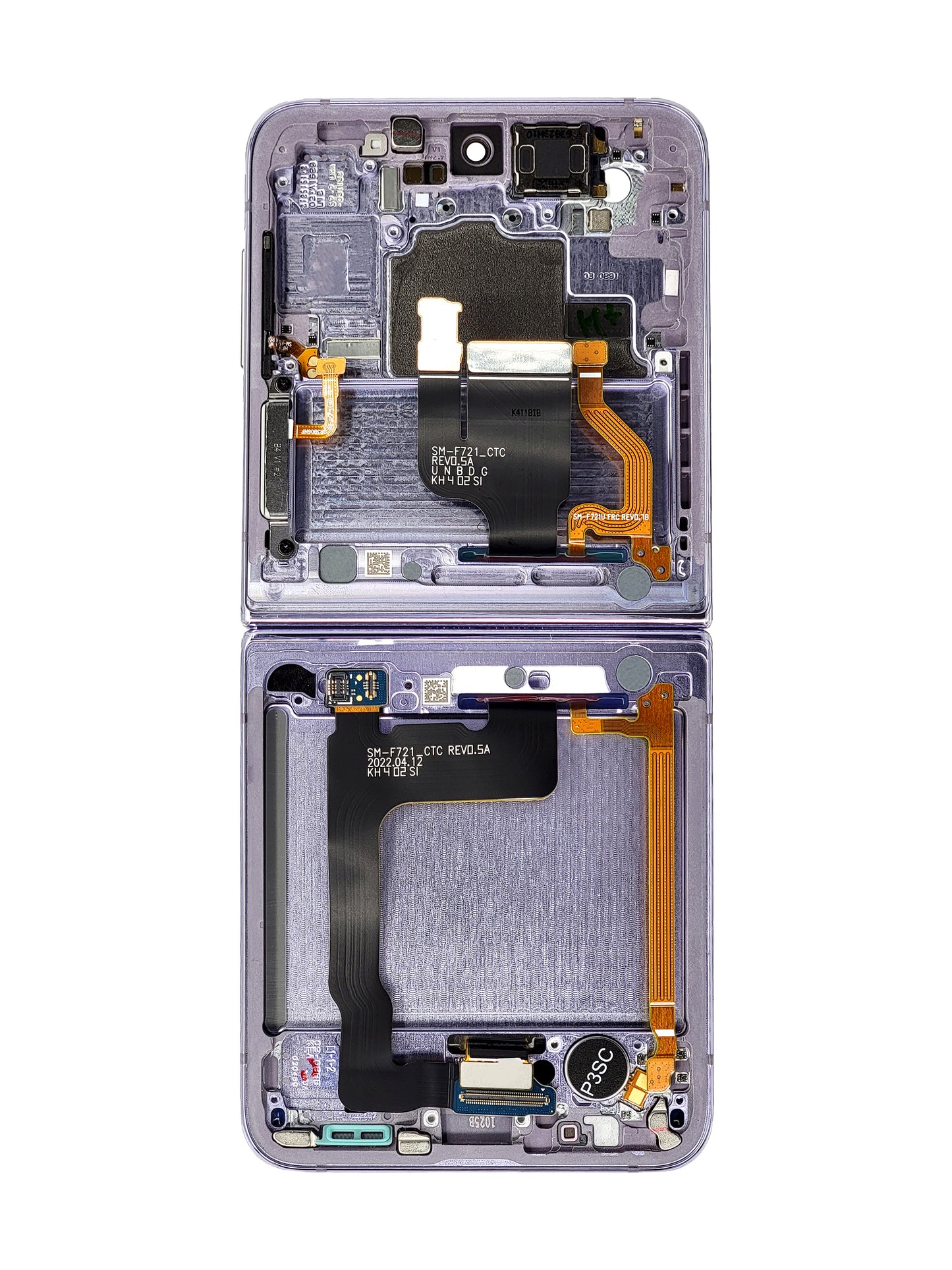 Samsung Z Flip 4 5G 2022 (Inner LCD) Screen Assembly (With The Frame) (Service Pack) (Violet / Bora Purple)