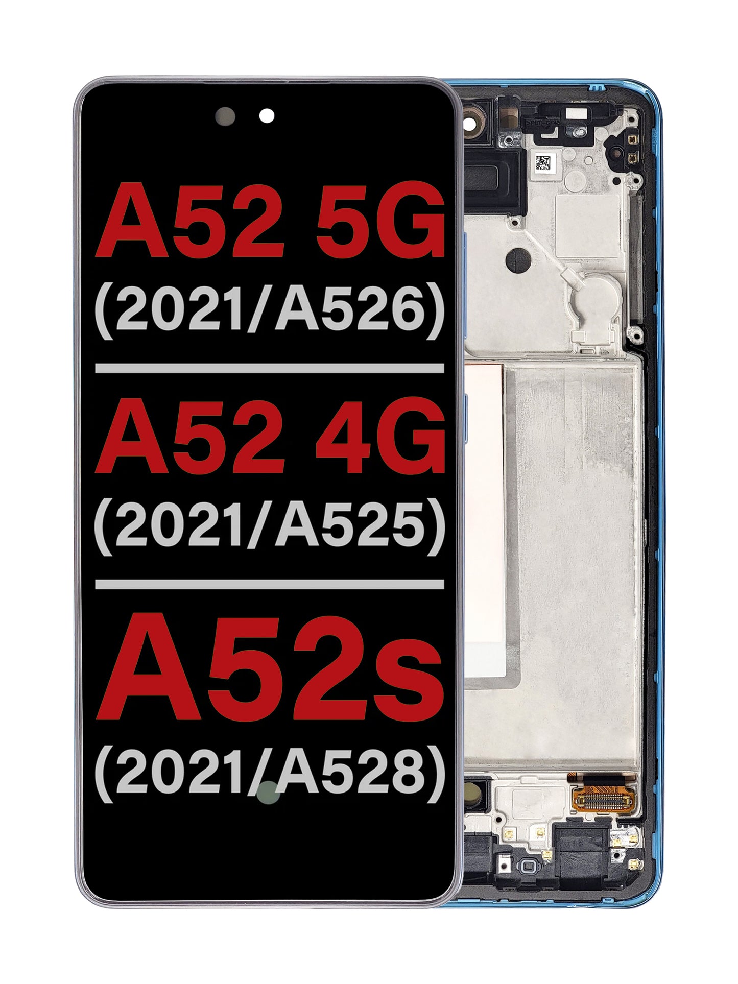 Samsung A52 2021 4G (A525) / 5G (A526) / A52S 5G (A528) Screen Assembly (With The Frame) (Aftermarket OLED) (Awesome Blue)