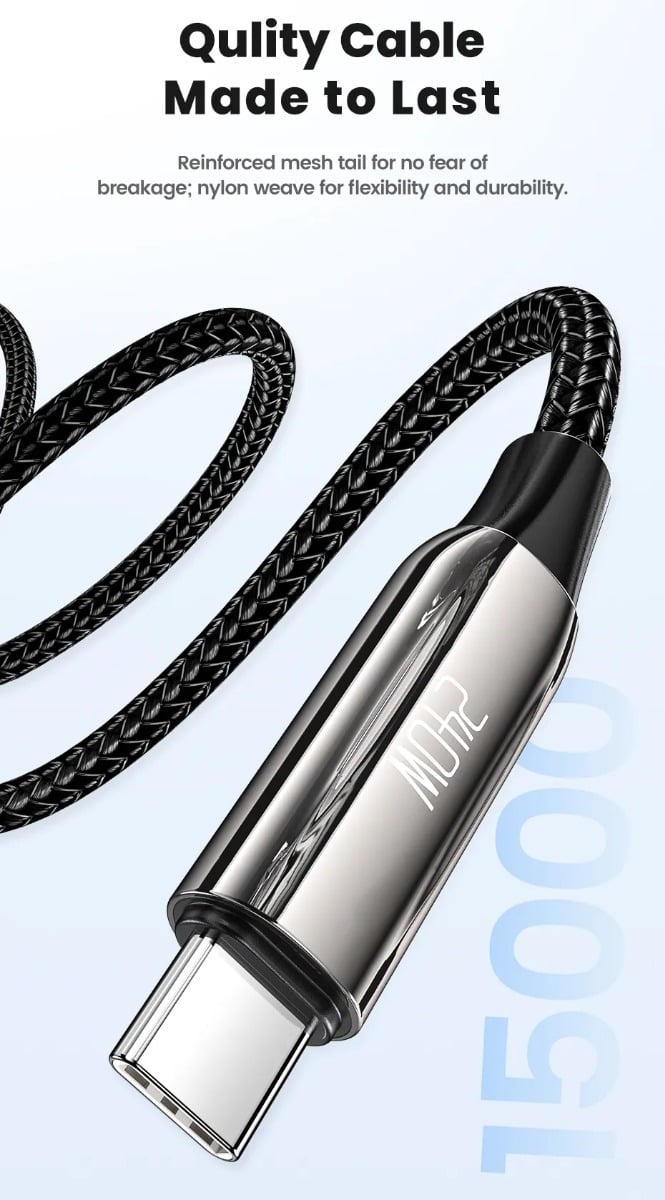 Toocki USB C-C Super Fast Braided Charging Data Cable for TV / Laptop / Robot / SmartPhone / Tablets (