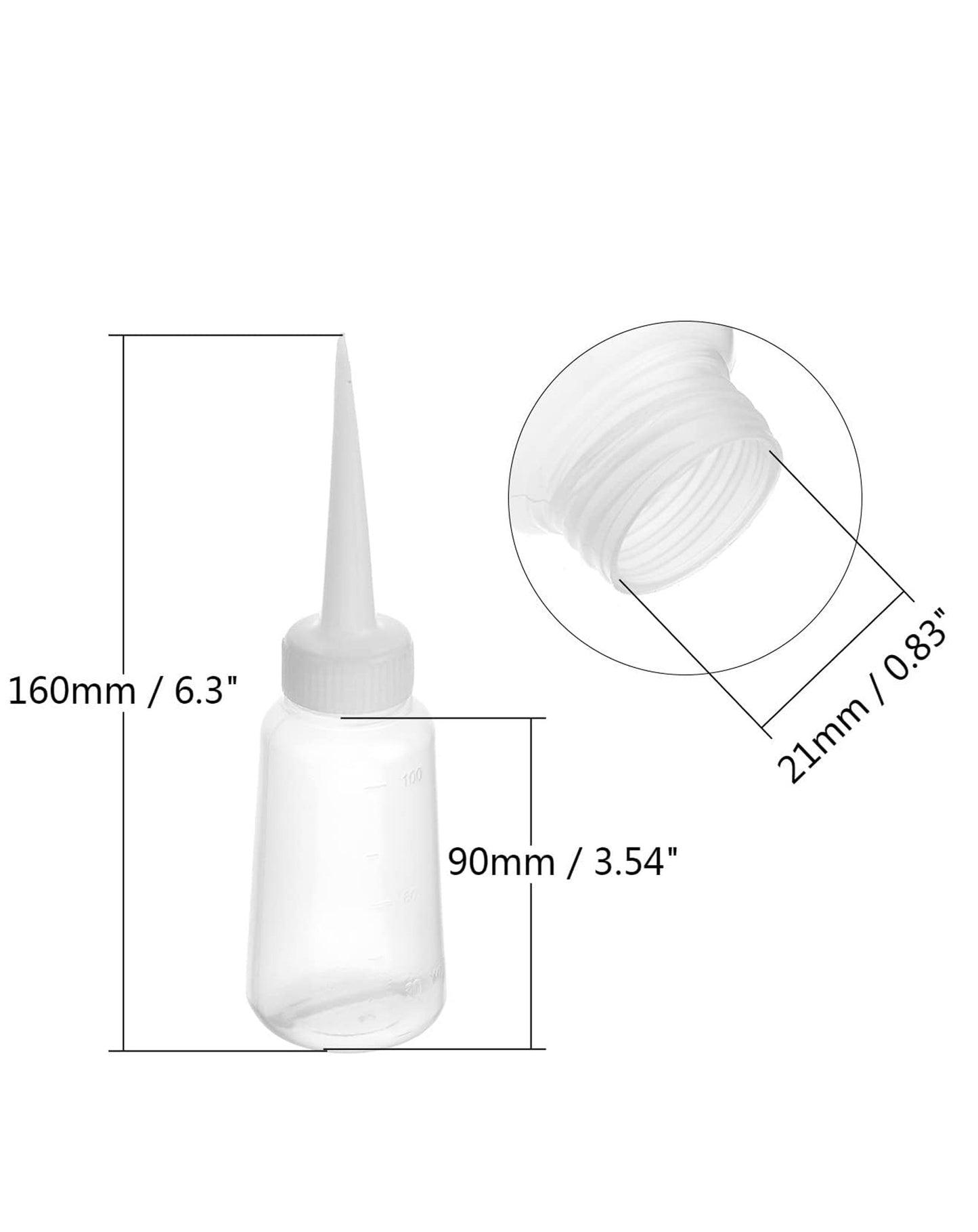 Straight Plastic Squeeze Diffuser Wash Clean Bottle (100ml)