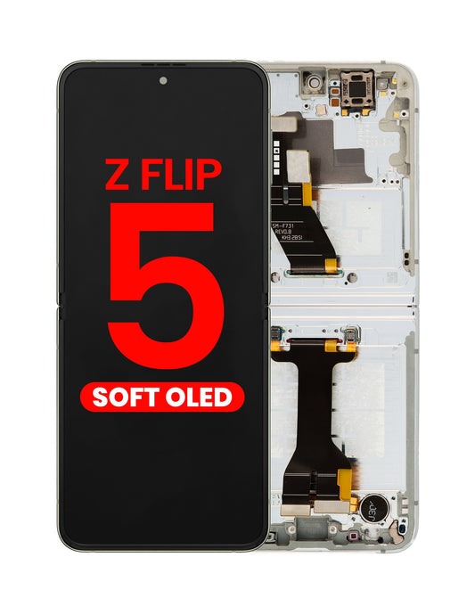 OLED Assembly with Frame for Galaxy Z Flip 5 F731 (CREAM) (US & International) (Aftermarket OLED)