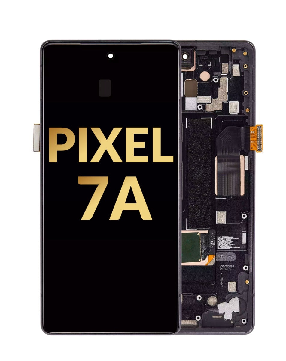 Google Pixel 7A Screen Assembly (With The Frame) (Refurbished) (Black)